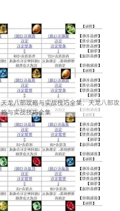 天龙八部游戏配方攻略