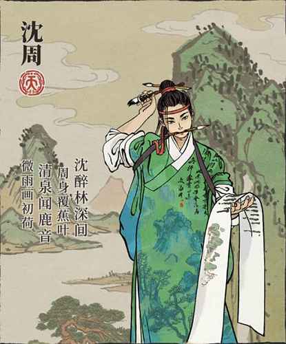 江南百景图沈周的画家形象与天赋解析