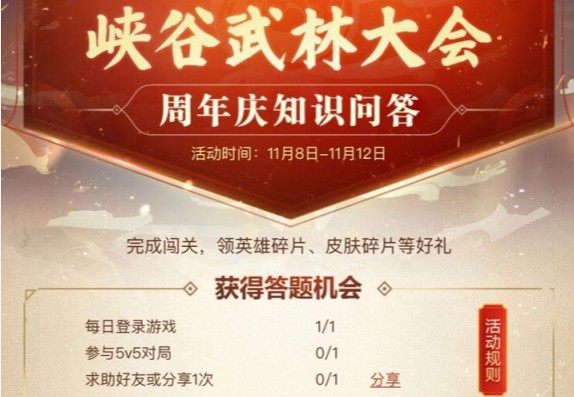 王者荣耀周年答题答案全攻略