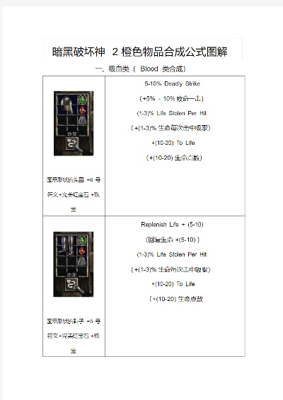 暗黑破坏神2橙色装备怎么合成,完整公式解析,高阶玩家必备指南